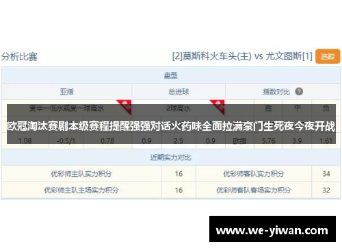 欧冠淘汰赛剧本级赛程提醒强强对话火药味全面拉满豪门生死夜今夜开战